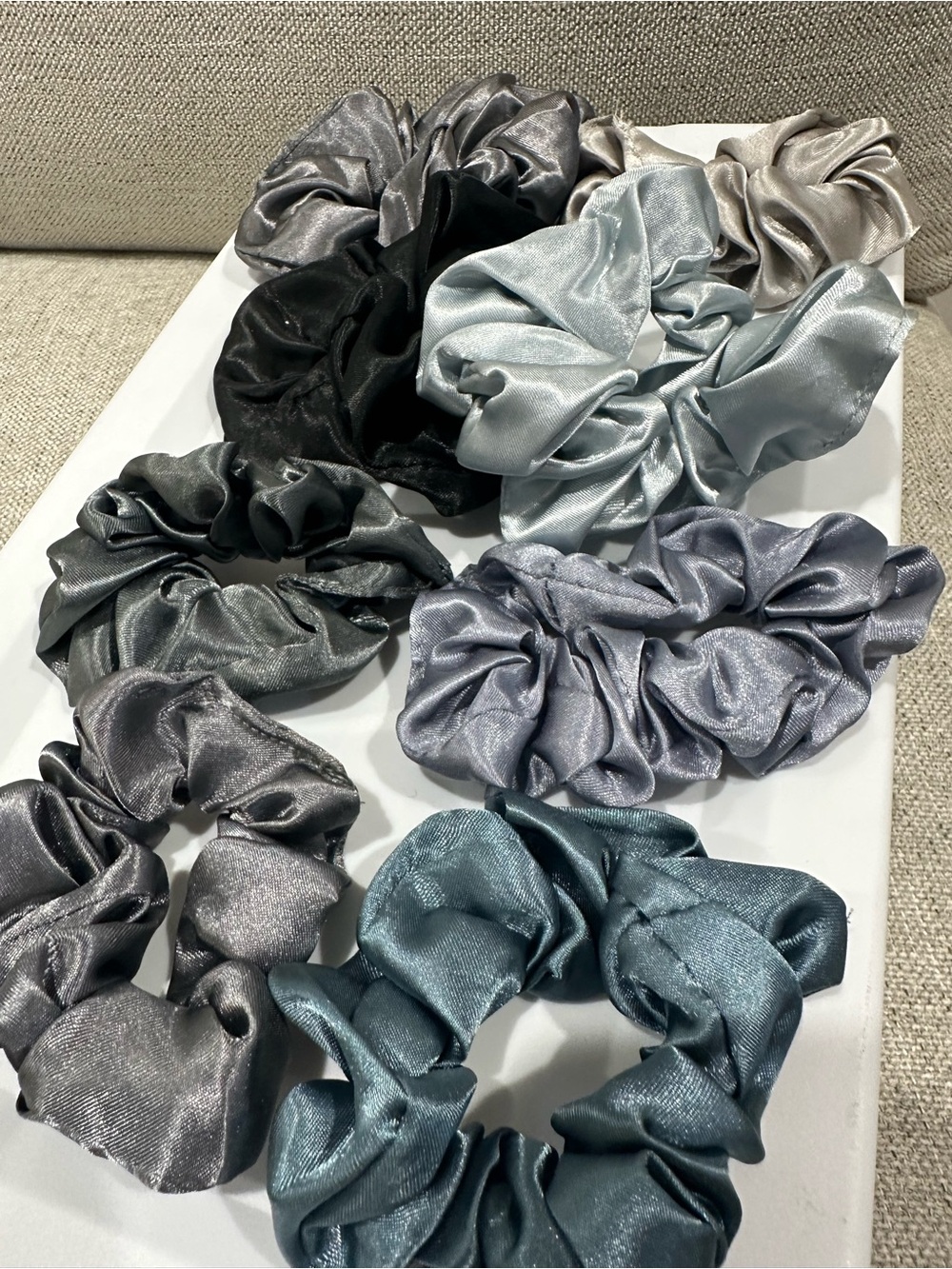 Eight Satin Scrunchie Set, Hair Accessories, Hair Tie Bundle